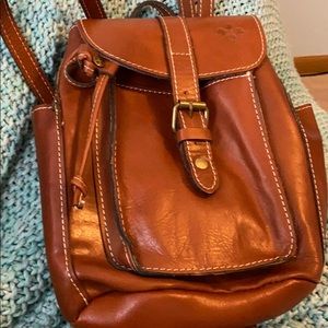Italian leather backpack purse